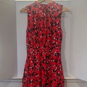 Banana Republic Red Floral Midi Dress